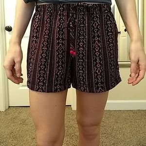 Black and Burgundy Shorts